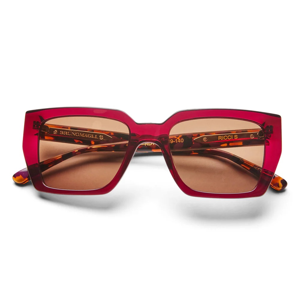 Ricci Sunglasses Burgundy Acetate By Bruno Magli Made In Italy Limited Edition